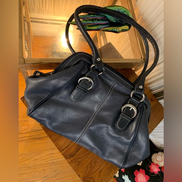 Tignanello Blue Leather Handbag - Picture 2 of 7